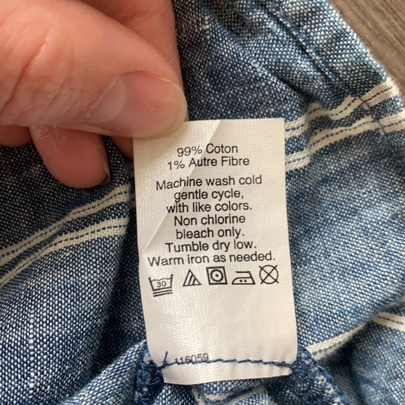 JCREW FACTORY Striped Chambray Ruffle Dress - Picture 10 of 10